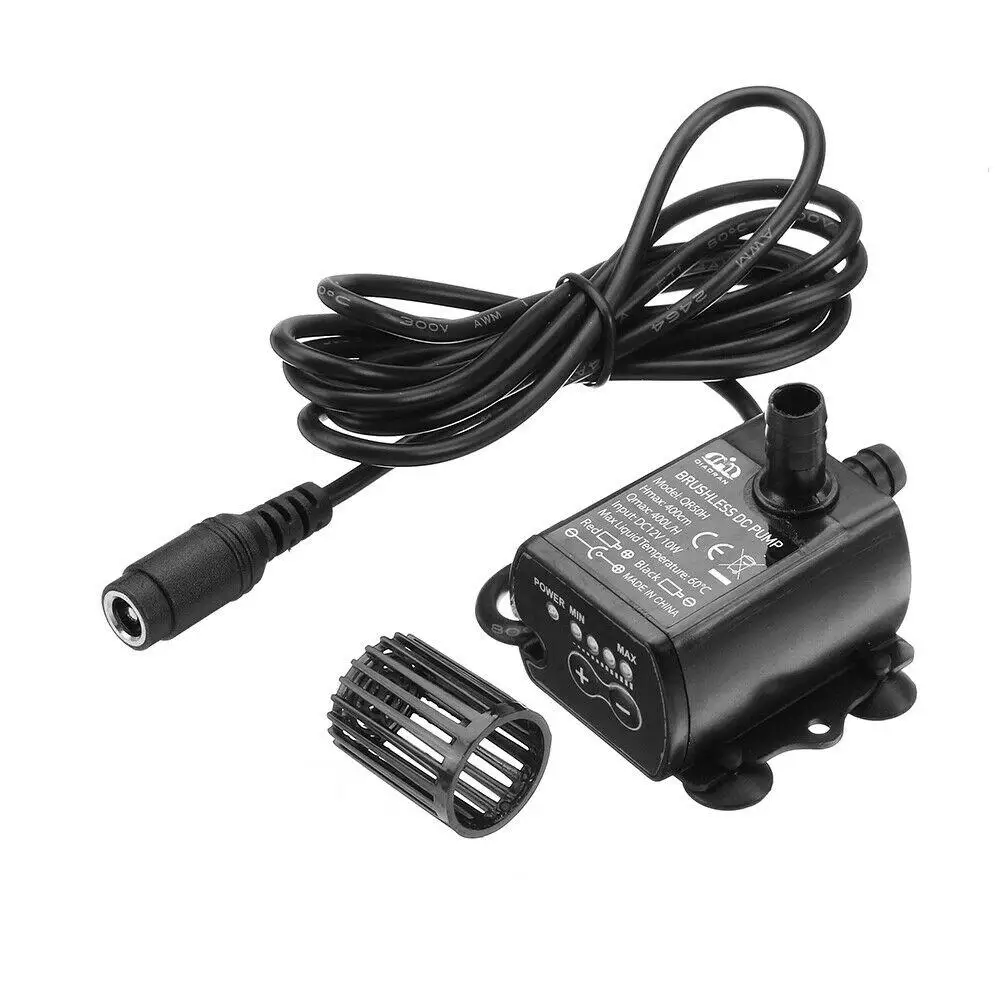 

QR50H DC 12V 4M Water Pump 10W 400L/H Flow Rate Brushless Motor Submersible Pump