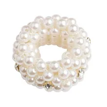 Pearls Beads Hair Ties Elastic Hair Bands For women Hair Rope Scrunchies Ponytail Holders Rubber Hair Accessories