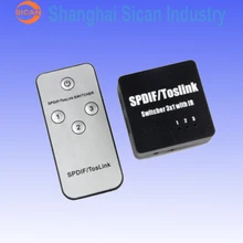3-Port 3×1 SPDIF/TOSKLINK Optical Audio Switch Switcher with IR Remote Black EP