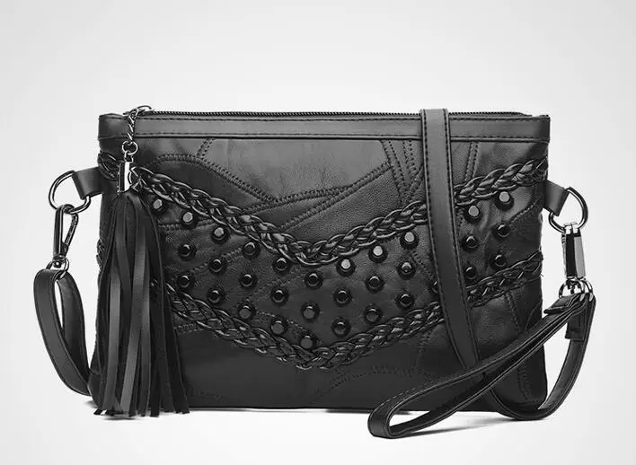 الأزياء شرابة المرأة أكياس الفاخرة مهدب حقائب جلد طبيعي المرأة حقيبة ساعي للفتيات Crossbody حقيبة الإناث براثن