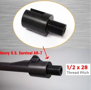 

Barrel End Threaded Adapter 1/2-28 for Survival Rifle(AR-7) 1/2"-28 Barrel Thread Adapter for Henry U.S. Survival AR7 kxs05081
