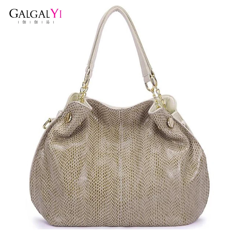 

2018 New Women's Genuine Leather Handbag for Female Serpentine Snake Versatile Mobile Handbag Women Shoulder Messenger Bags