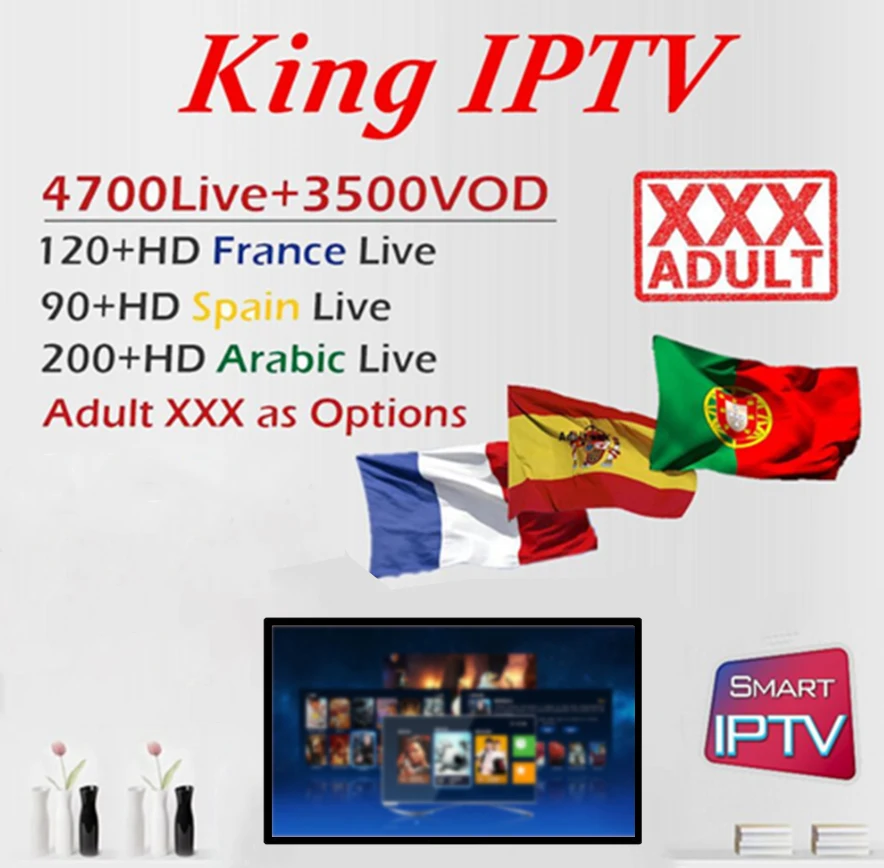 

king ott iptv Android m3u mag Europe France Arabic bein sport ExYu iptv dazn Turkish Spanish Portugal adult iptv subscription