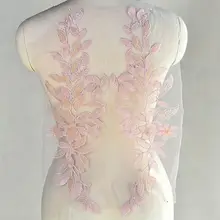 1 пара/сумка, передовая ручная работа, вышитое бисером кружевное свадебное платье с цветами, детская одежда, сделай сам, цветы для декора, материал