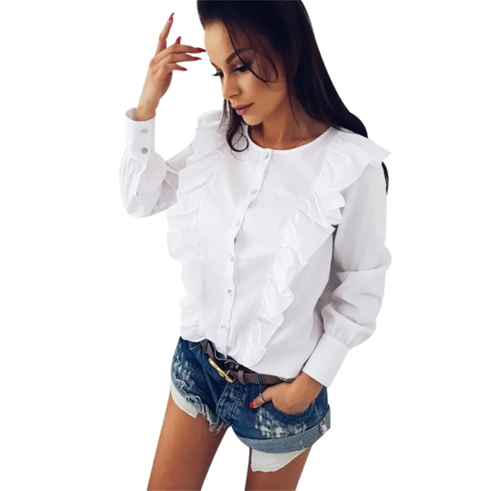 La blusa de la gasa blusas ropa mujer Tops atado manga larga blanco blusa chemise Femme blusa señoras Tops camisa Q4 La blusa de la gasa blusas ropa mujer Tops atado manga larga blanco blusa chemise Femme blusa señoras Tops camisa Q4