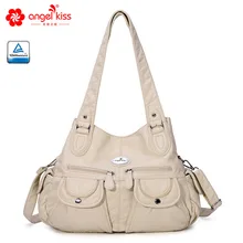 Angel Kiss модная женская сумка-мессенджер Хобо на плечо, сумка на молнии из искусственной кожи для женщин