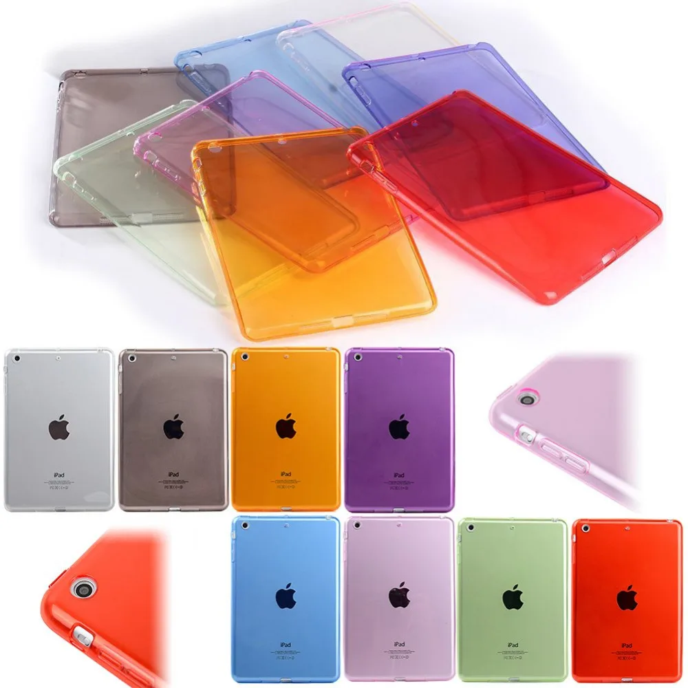 

Hot Sale Fashion Jelly Color Transparent Silicon Back Cover for iPad 2 iPad 3 iPad 4 Comfortable Soft Gel Case for iPad 2 3 4