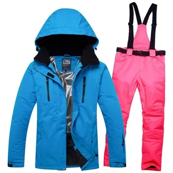 

-30 Degrees Women Skiing Jackets and Pants Suit Warm Women's Snow Snowboard Clothes Thermal Winter Dress Ski Suits Set Female