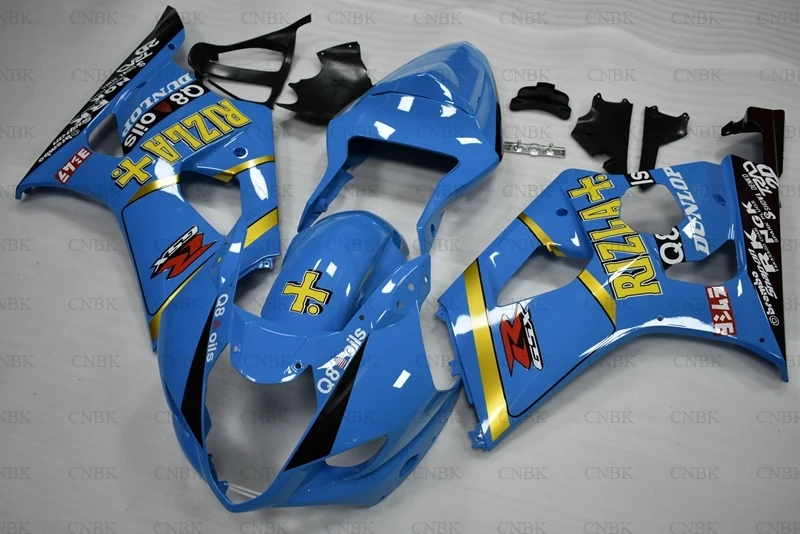 Для GSXR 1000 2003-2004 K3 комплект обтекателей для Suzuki GSXR1000 04 светло-сине-черный, сверкающий Наборы GSX R 1000 2004 тела Наборы
