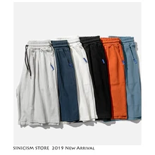 Sinicism Store мужские уличные шорты Харадзюку больших размеров однотонные 6 цветов мужские пляжные шорты в китайском стиле повседневные до колен