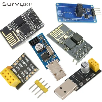 

USB to ESP8266 WIFI module ESP-01 ESP-01S Remote Serial Port WIFI Sensor Transceiver Wireless Board V1.0 Breakout PCB Adapter