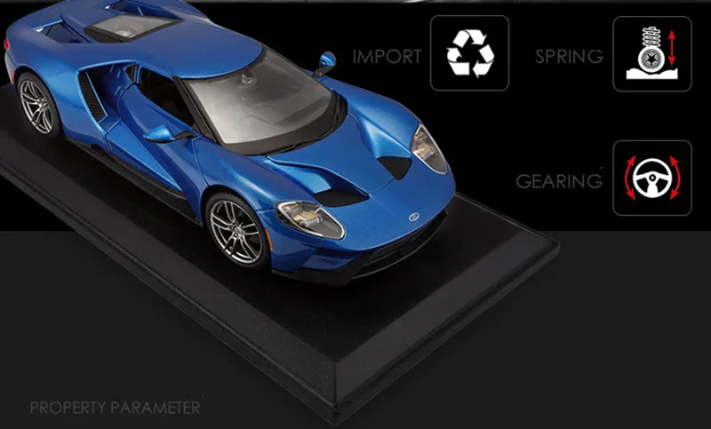 1:18 модели автомобилей из сплава спортивный автомобиль Ford GT с высокой симуляцией