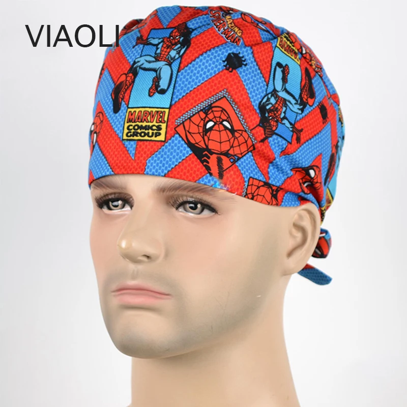 

new print Surgical caps/hats pet doctor hat dentist hat pattern with adjustable