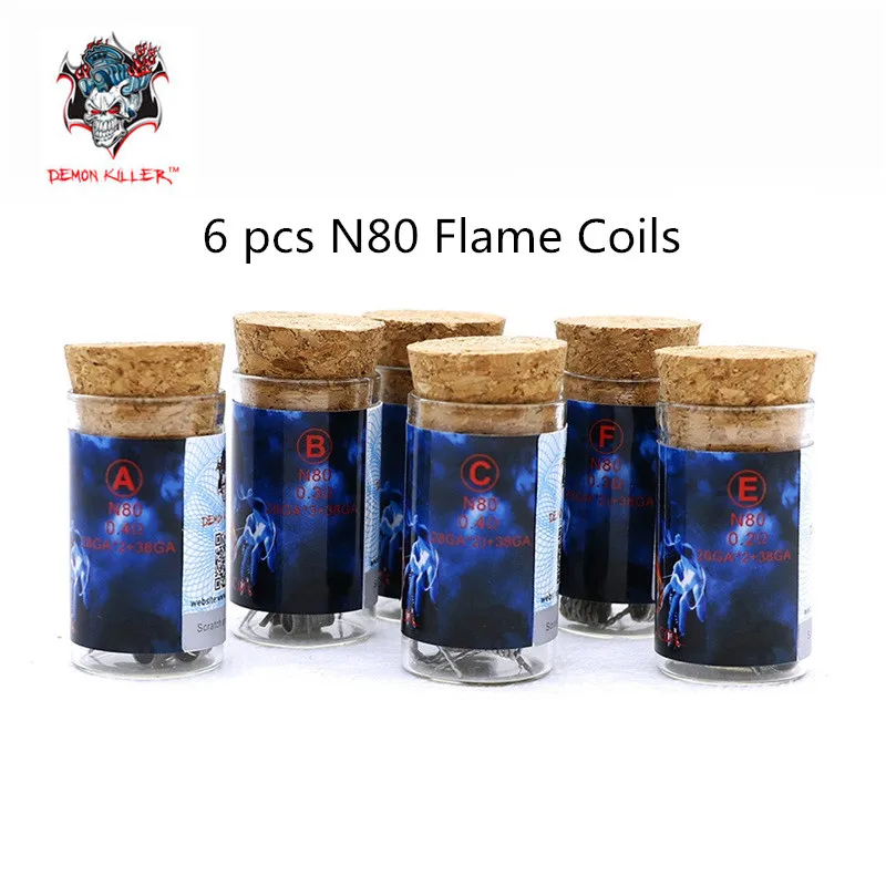 Demon killer пламенная катушка N80 6 шт. Пламенные катушки комплект для RDA RTA распылитель