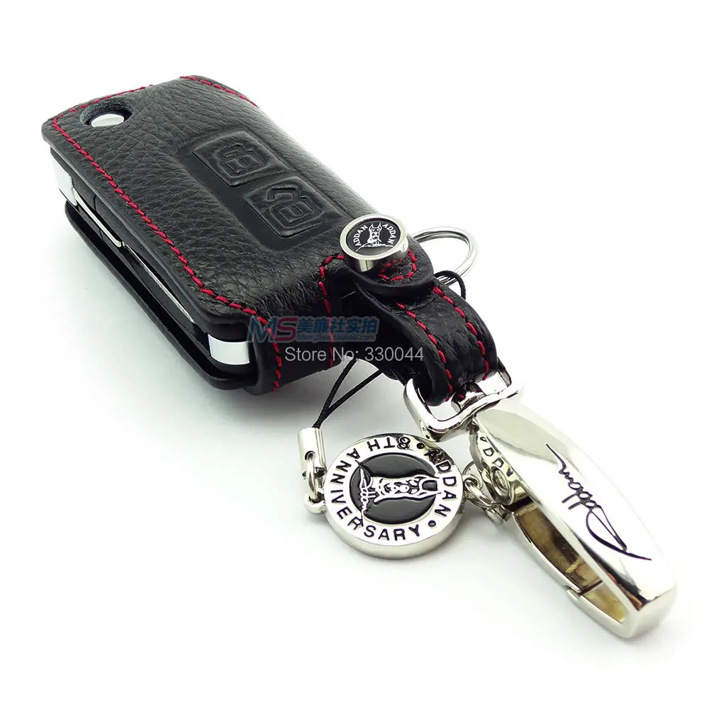 Genuine Leather Key fob Cover Key Case wallet Key Holder for HAIMA flip