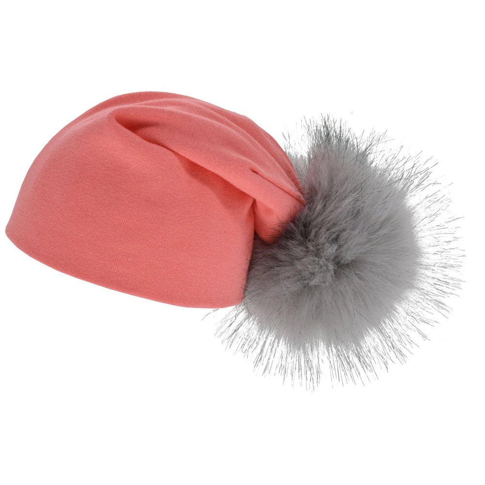 Зимняя шапочка с помпоном на спине для маленьких мальчиков и девочек, уличная эластичная вязаная шапка