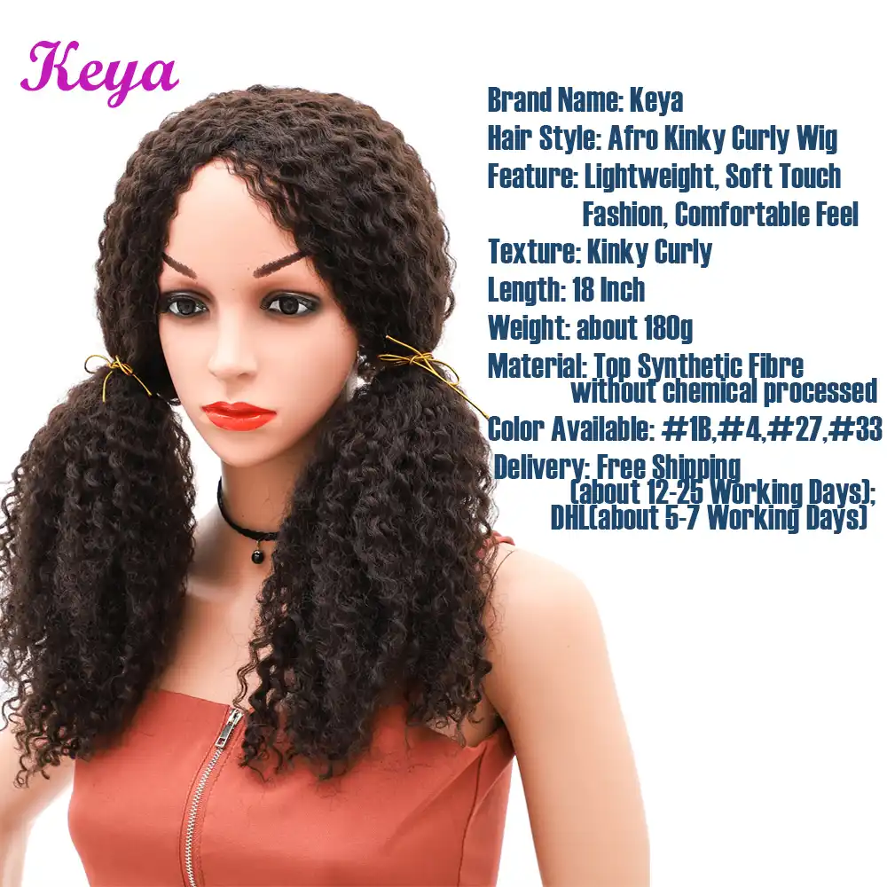 Keya Long Afro Kinky Curly Wigs African Hair Style 18 Inch Afro