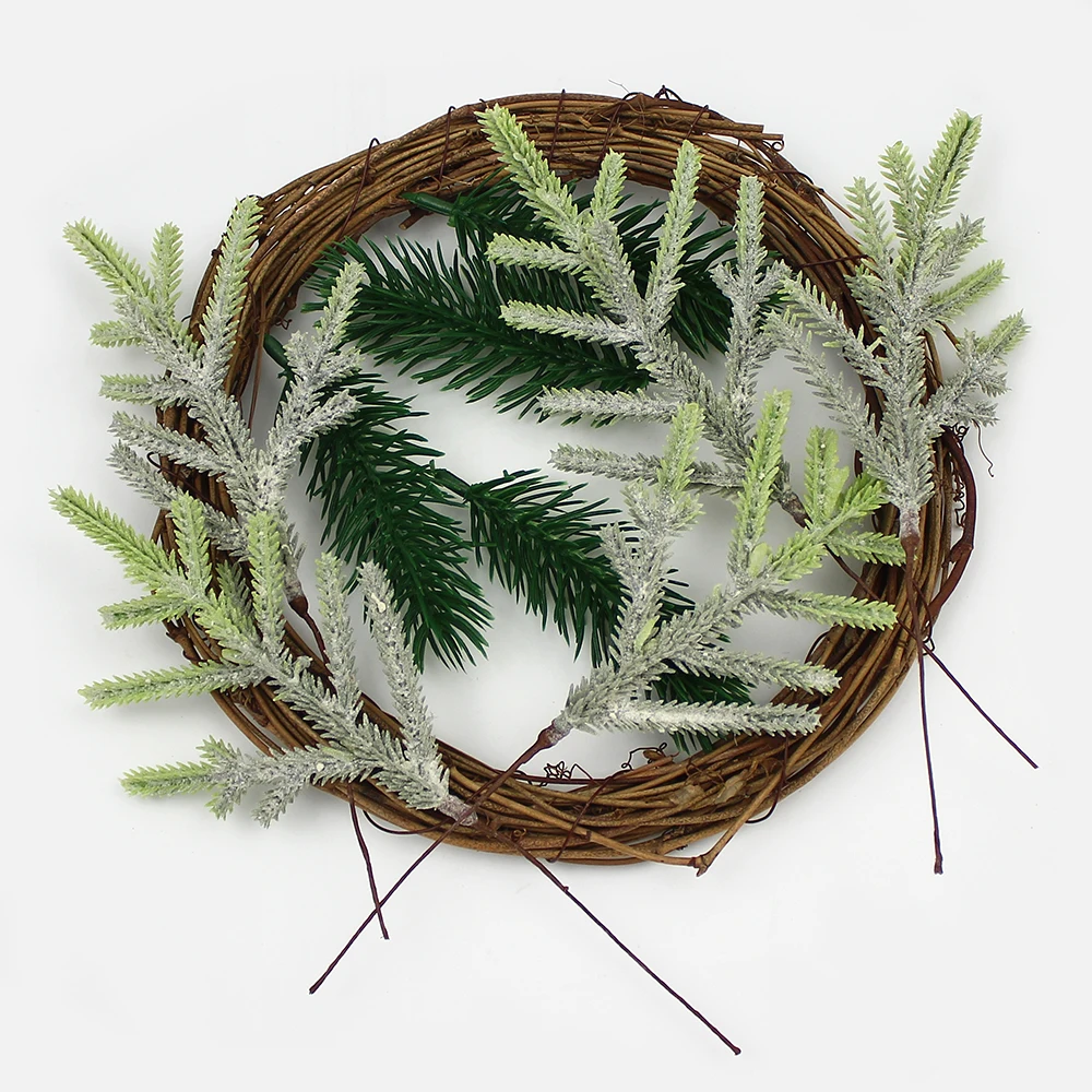 HUADODO 6 шт. мини моделирование сосновые ветки Искусственные Рождественские цветы для рождественского венка DIY украшения поддельные цветы