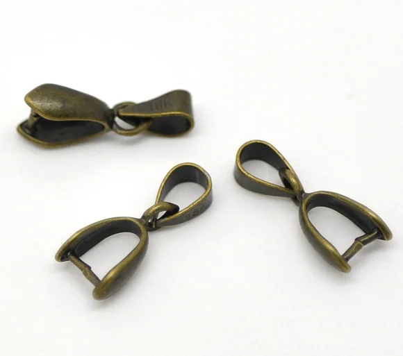 

DoreenBeads Zinc metal alloy Pendant Bails Clips & Pendant Clasps Antique Bronze 17mm( 5/8") x 7mm( 2/8"), 4 PCs