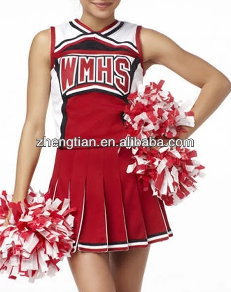 ZY 442 Ladies Costume Fancy Dress Up Red Cheerleader 2pc Glee Sz 6,8,10,12