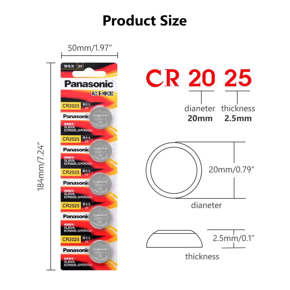 Panasonic 10 шт./лот cr 2025 Монета Батарея 3V литиевая батарея cr2025 аккумуляторы таблеточного типа для часы с калькулятором Вес весы