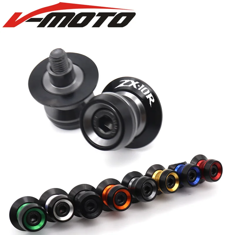 

For KAWASAKI ZX10R ZX-10R ZX 10R 2011-2017 2016 2015 Motorcycle Accessories Swingarm Spools Slider Stand Screws 0.315in/M8 CNC
