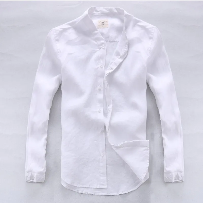 Camisa masculina рубашка Мужская льняная дизайнерская брендовая одежда мужские рубашки с длинным рукавом белые рубашки для мужчин chemise homme Мужские Рубашки s