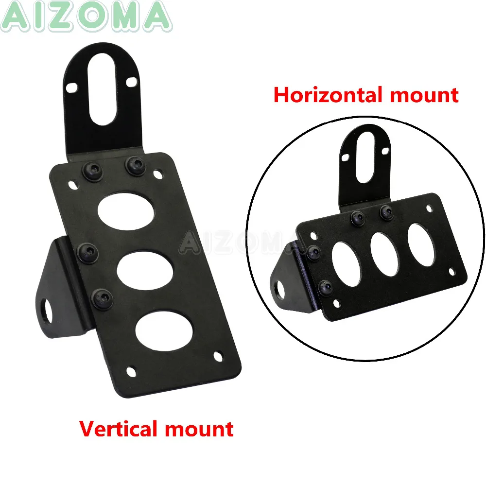 

Retro Motorcycle Brake Tail Light Side Mount License Plate Bracket Kit For Cafe Racer Bobber Chopper Cruisers 3/4" Alex Mount