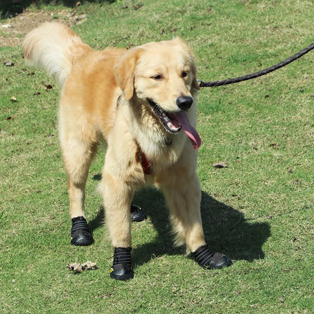 Calzature per cani riflettenti Calzature invernali per cani Calzature antipioggia Antiscivolo Scarpe per animali domestici per cani di taglia media Pitbull