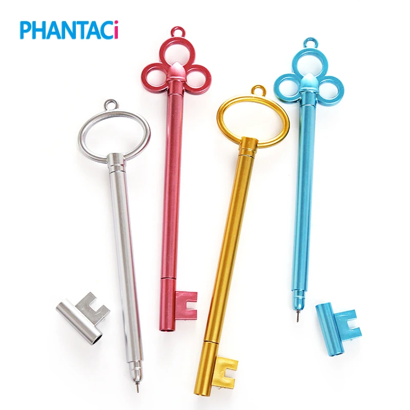 

4 Pcs/Set Key Gel Pen Set Creative Plastic Vintage Key Gel Pen Cute Kawaii Pens For Kid 0.38mm School Office Supplies Stationery