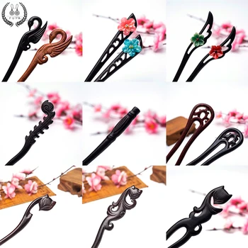 

Fox Carved Wood Chopstick Hairpin Hair Stick Pin Clip for Women Hair Head Jewelry 2020 Ornaments Decoration Wedding Accessories