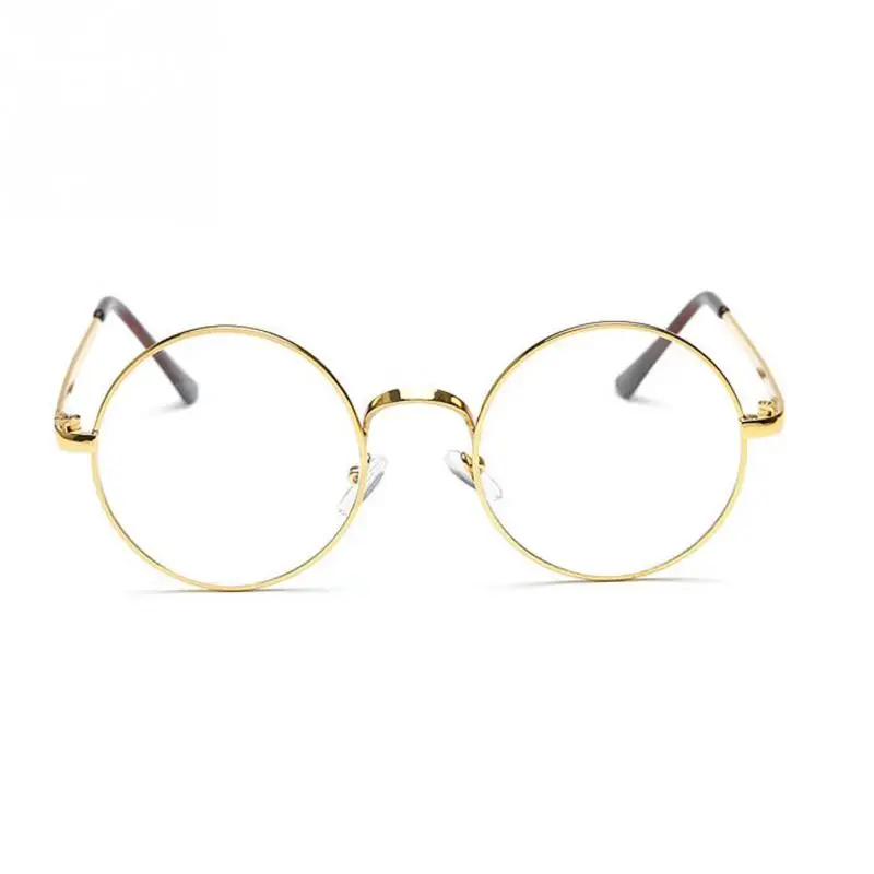 Модные новые круглые мужские и женские очки в стиле ретро, очки с прозрачными линзами, унисекс, ретро очки, очки унисекс - Цвет оправы: gold