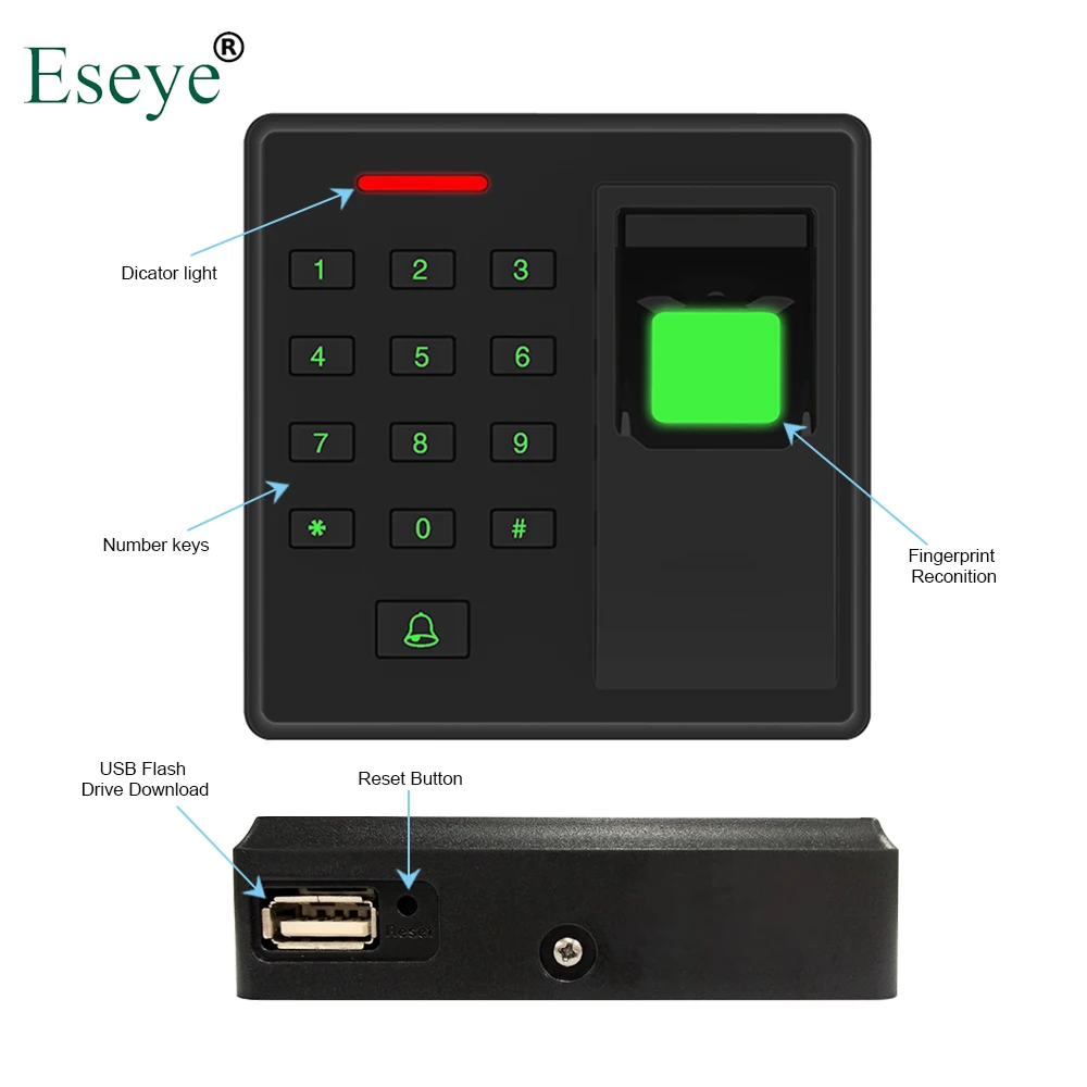 

Eesye Biometric Fingerprint Time Attendance TCP/IP Clock Recorder Employee Recognition Device Electronic Machine Digital Reader