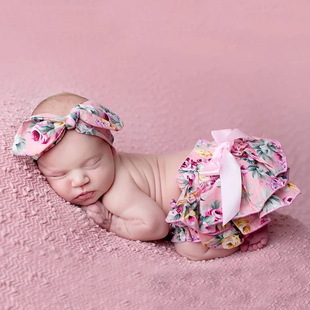 Princess-Pettiskirt-Newborn-Baby-Cotton-Ruffle-PP-Pants-Diaper-Cover-Nappy-Shorts-Flower-Headband-Set-Girls
