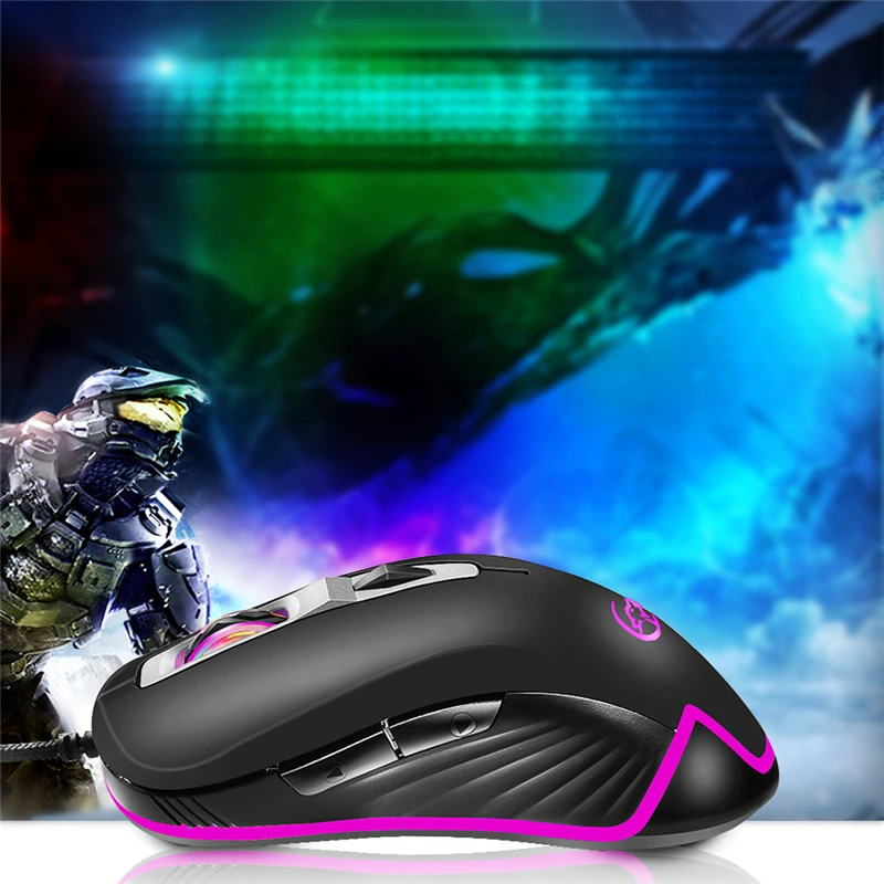USB Проводная 3200 dpi оптическая игровая мышь RGB дыхательный светильник/Поворотная лампа с подсветкой эргономичная компьютерная мышь для ноутбука