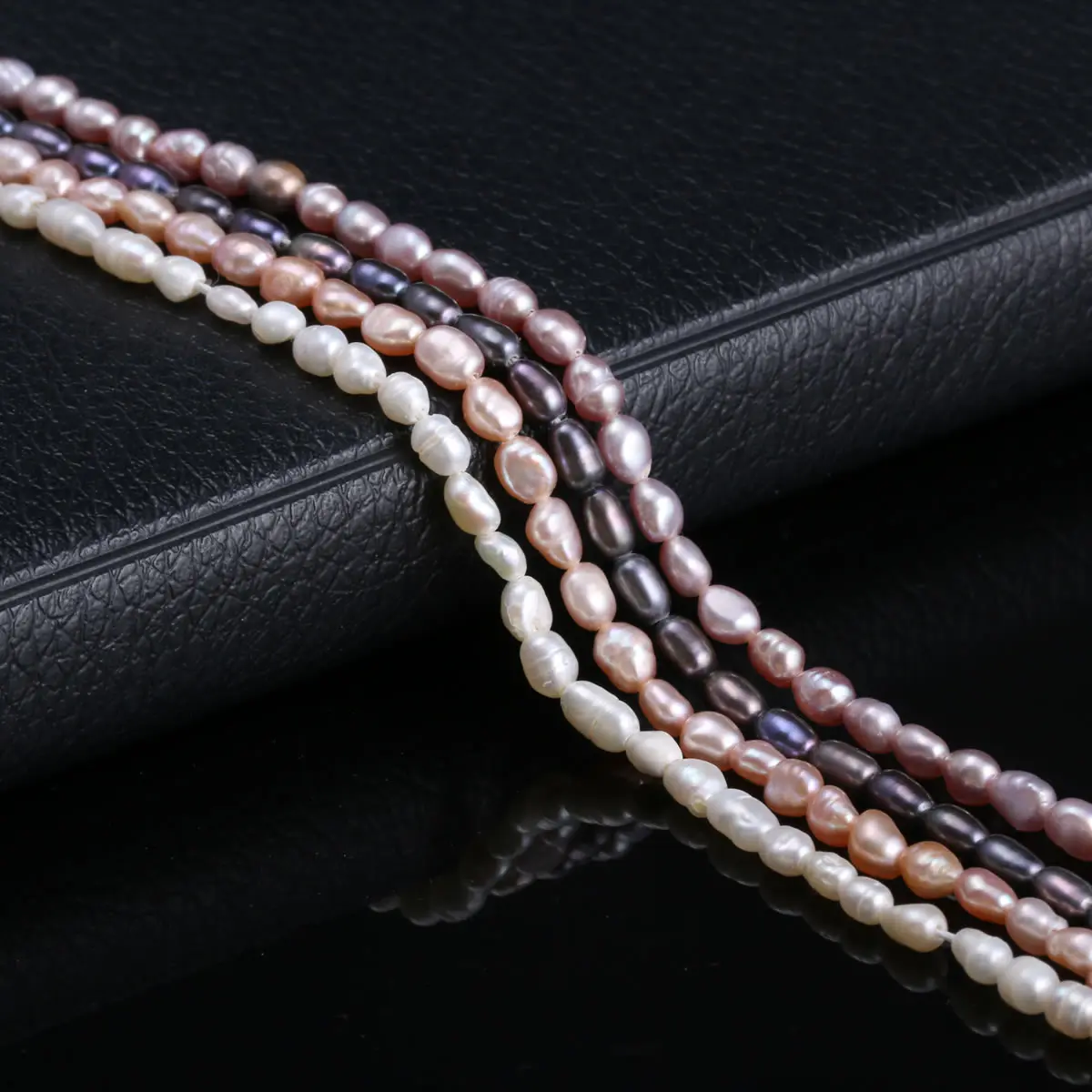 

Natural Freshwater Cultured Pearls Beads Rice Shape 100% Natural Pearls for Jewelry Making DIY Strand 13 Inches Size 3-4mm