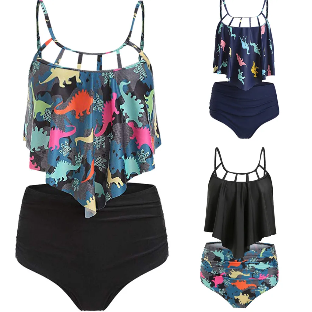 dinosaur high waisted bikini