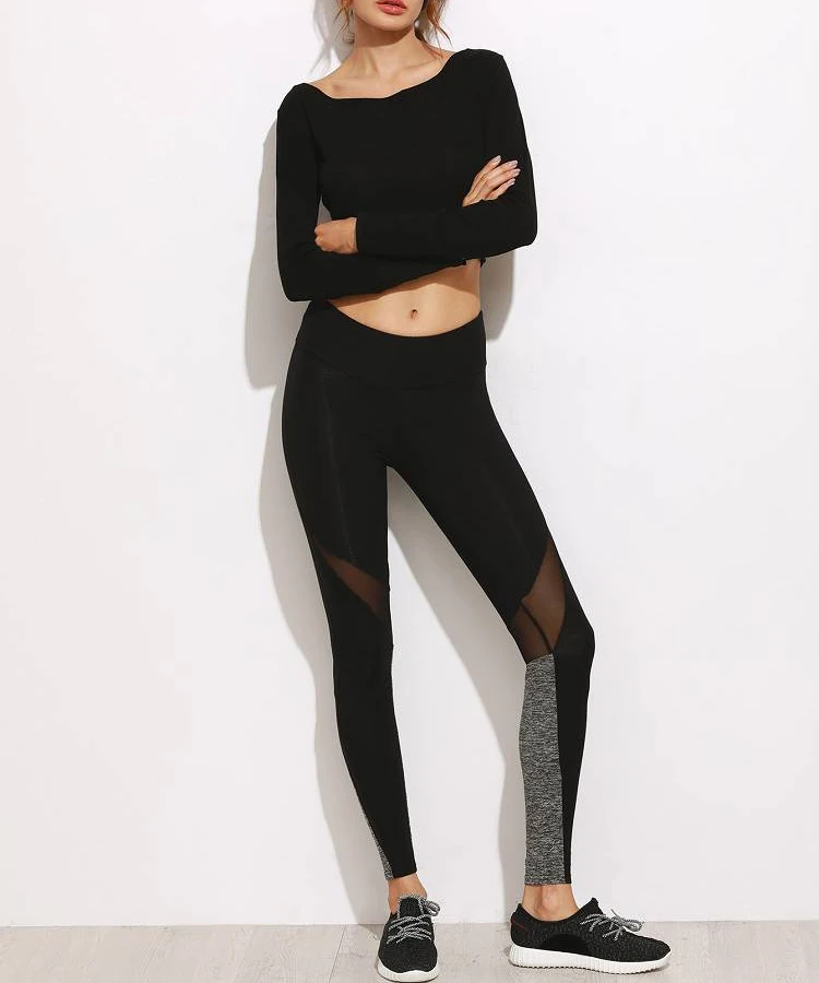 Yoga Pants Women Fitness Sport Leggings For Female Fitness Yoga Leggings Running Pants Sport Wear For Women Gym Slim Mesh Tights