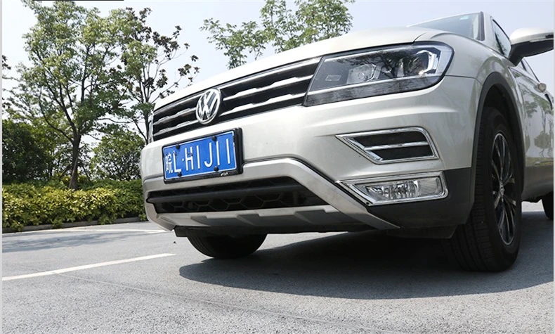 JIOYNG для Volkswagen VW Tiguan L, Передний+ задний бампер диффузор бамперы для губ защитная накладка из нержавеющей стали