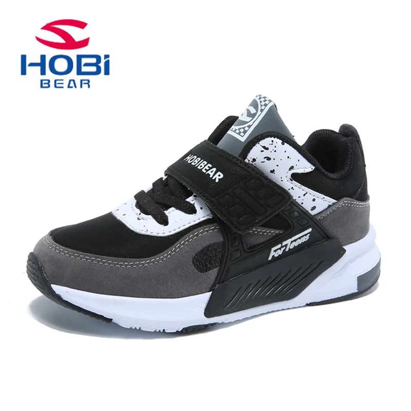 

Children Sneakers Boys Girls Running Trainers lether Hook loop Anti-slippery Breathable Basketball Kids Shoes HOBIBEAR AS3391