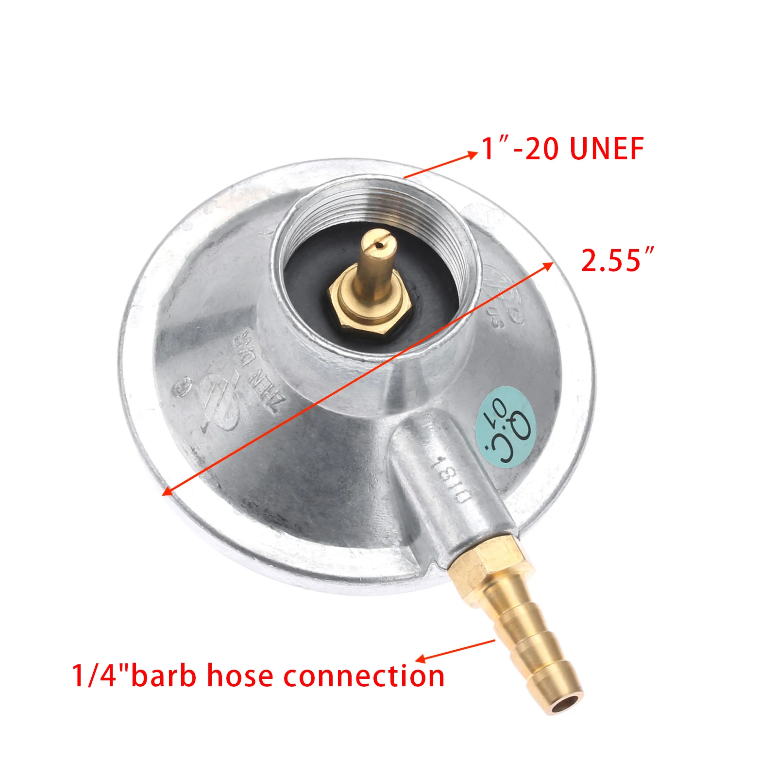 One Pound Propane Tank Low Pressure Gas Regulator Valve Adjustable Propane Tank 1/4inchbarb Hose Connection Kit 47600 BTU/HR