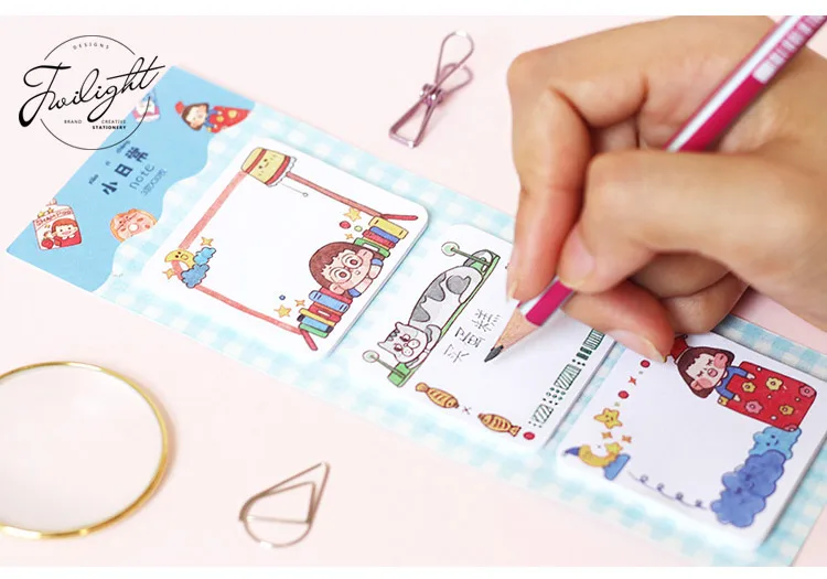 Kawaii Cute Sticky Notes Девушки Повседневная жизнь самоклеящиеся заметки memo pad 3x20 листов/pc N раз блокноты школьные офисные принадлежности