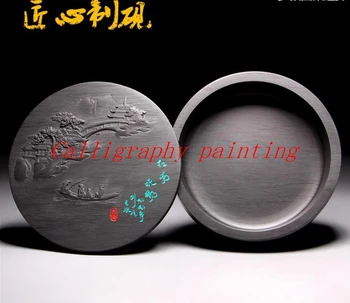 

5" Cover Ink Grinding Stone She Inkstone Calligraphy Painting Sumi-E Tool