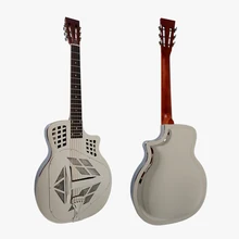 Aiersi бренд Cutway форма трикон акустический металлический корпус резонаторная гитара гитара и ремешок