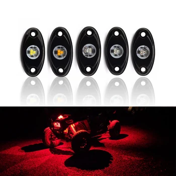 

4 Pods Led Rock Lights Waterproof Underglow Led Trail Rig Lights Universal Fits For Car Trunk Boat Offroad Underbody Tire Lamp