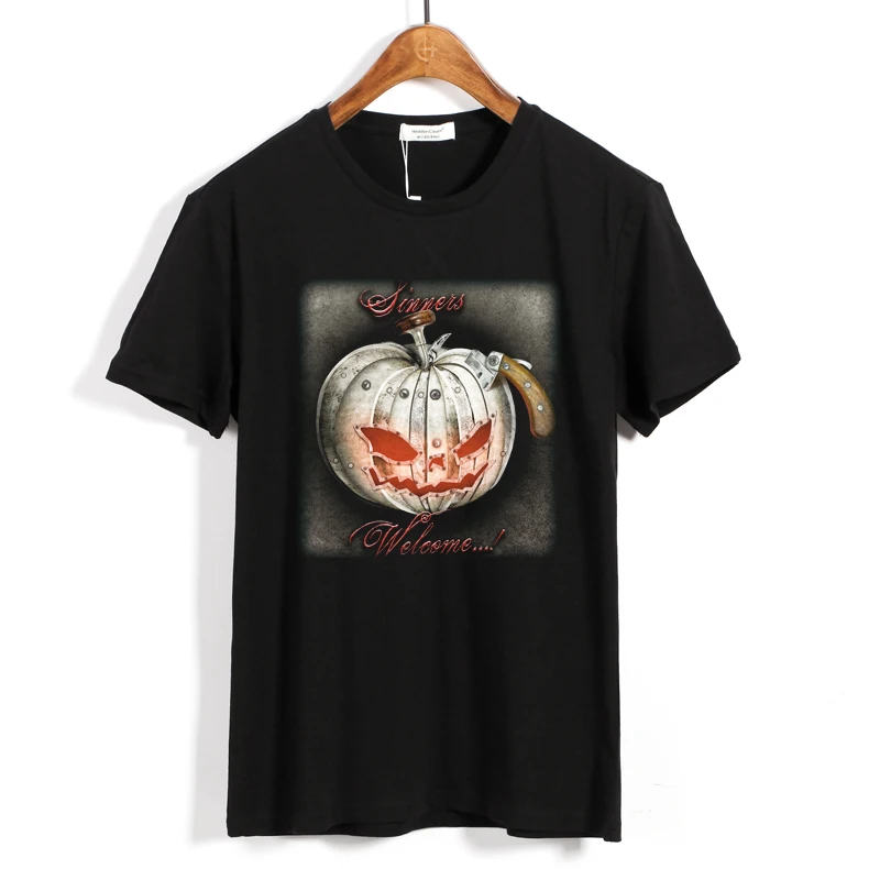 9 дизайнов Винтаж helloveen рок брендовая рубашка Тыква фитнес тяжелый рок тяжелый металл хлопок скейтборд camiseta футболка