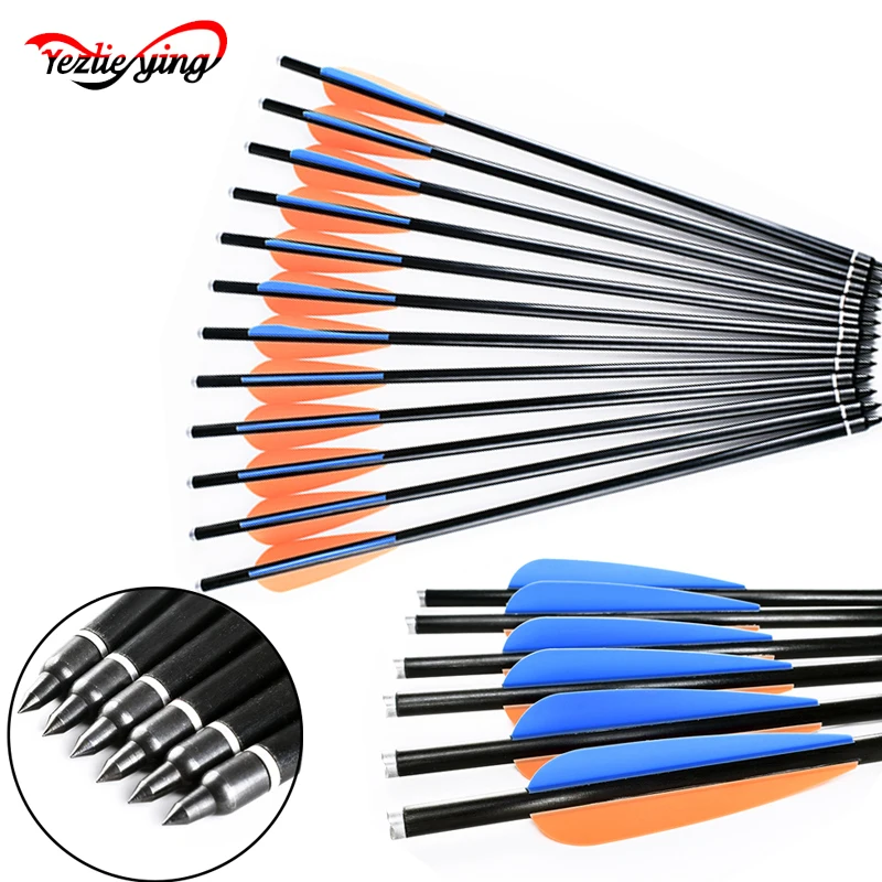 

12PCS 16/18/20 Inches Fibreglass Arrows Archery Arrows Crossbow Arrow Diameter 8.8 mm Tip Archery Hunting Practice arrows