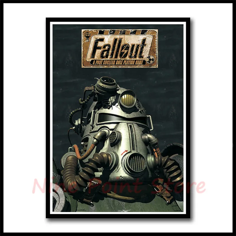 Игровой плакат Fallout, бар, детская комната, домашний декор, игровой рисунок, покрытая настенная бумажная наклейка, декоративные наклейки на стены, бескаркасные