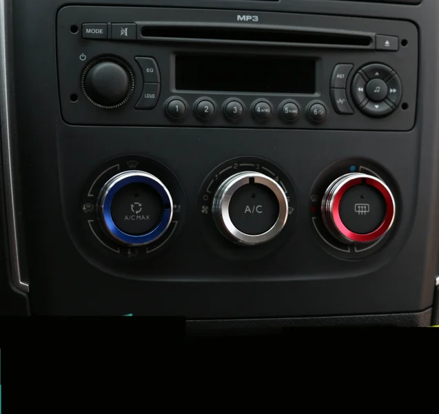 

Alloy Gold Red Silver Blue Manual Air Conditioning Button Decorated Rings Frame For Peugeot 308 2011-2014 Z2EA1219