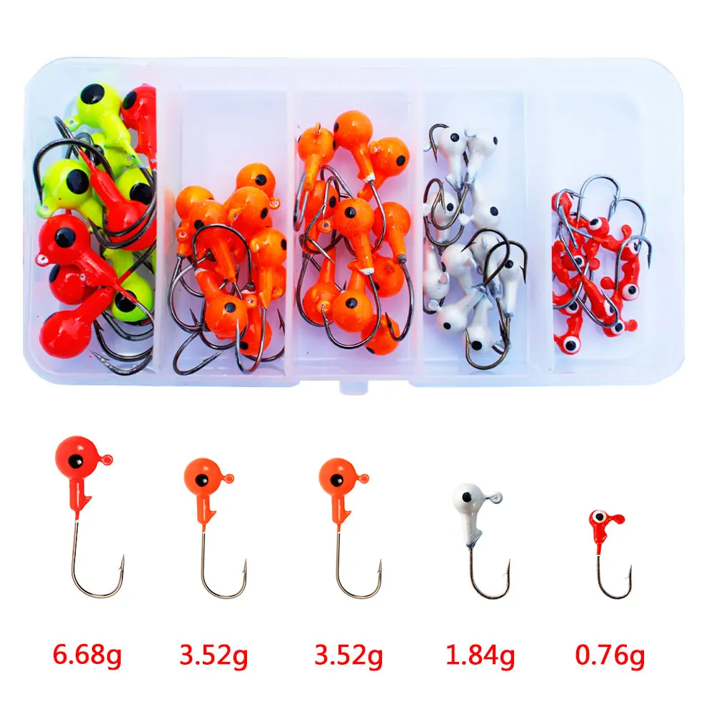 Shaddock Fishing 50pcs Multicolor 3D Fish Eyes Jig Head